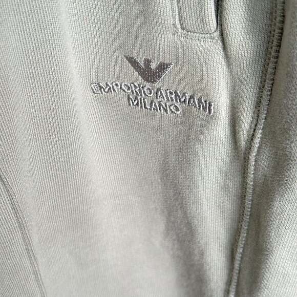 Emporio Armani Mens Gray Cotton Joggers Zip Pocket Sweatpants Logo, XS, S, XL - Picture 6 of 15